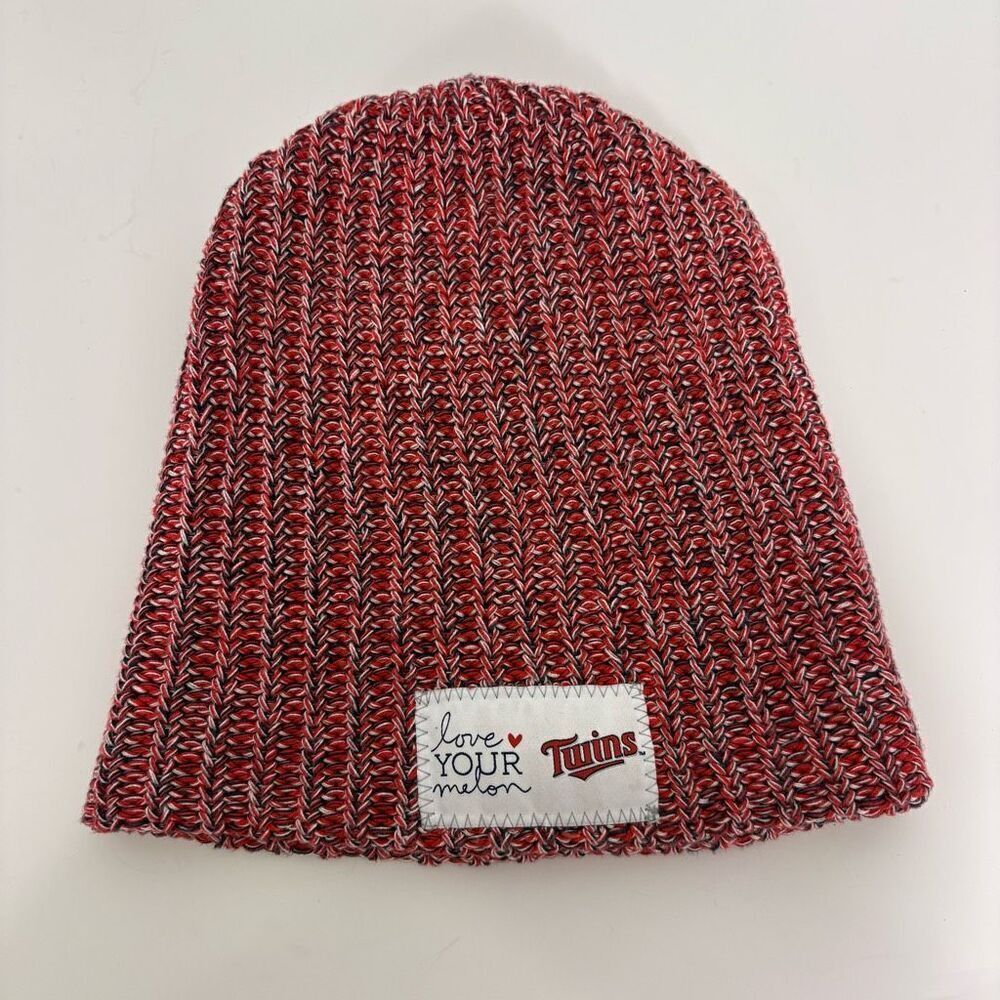 Love Your Melon x Minnesota Twins Baseball Red Knit Winter Beanie Hat Unisex